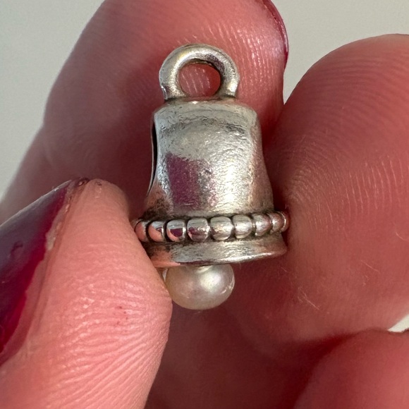 Pandora Moments Pearl Bell Charm – Sterling Silver – Retired - Picture 4 of 7